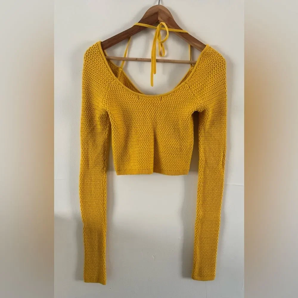 Free People Beach Cropped Sweater Top Small
